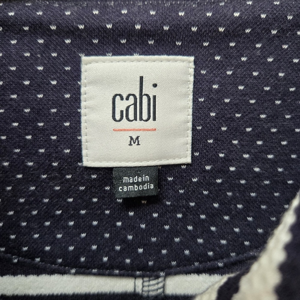 CAbi Jacket Womens M Navy Blue White Striped Nautical Harbour Workwear Casual - Picture 5 of 16